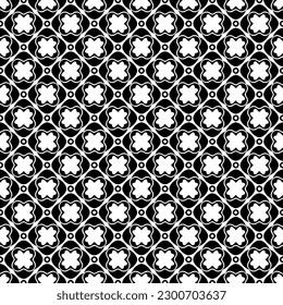 Black and white seamless pattern texture. Greyscale ornamental graphic design. Mosaic ornaments. Pattern template. Vector illustration. EPS10.