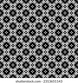 Black and white seamless pattern texture. Greyscale ornamental graphic design. Mosaic ornaments. Pattern template. Vector illustration. EPS10.