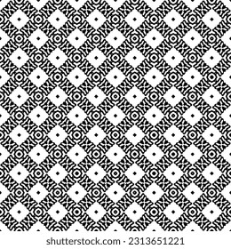 Textura de patrón sin costuras en blanco y negro. Diseño gráfico ornamental a escala de grises. Ornamentos mosaicos. Plantilla de patrón. Ilustración vectorial. EPS10.