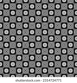 Black and white seamless pattern texture. Greyscale ornamental graphic design. Mosaic ornaments. Pattern template. Vector illustration. EPS10.