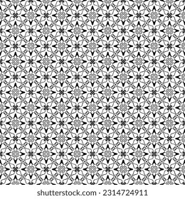 Black and white seamless pattern texture. Greyscale ornamental graphic design. Mosaic ornaments. Pattern template. Vector illustration. EPS10.