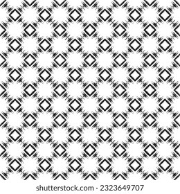 Black and white seamless pattern texture. Greyscale ornamental graphic design. Mosaic ornaments. Pattern template. Vector illustration. EPS10.