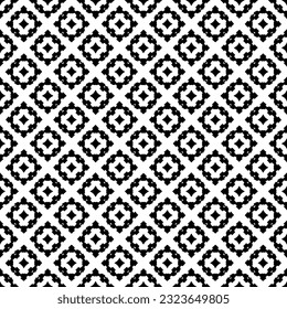 Black and white seamless pattern texture. Greyscale ornamental graphic design. Mosaic ornaments. Pattern template. Vector illustration. EPS10.