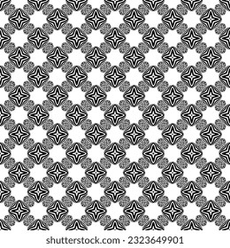 Black and white seamless pattern texture. Greyscale ornamental graphic design. Mosaic ornaments. Pattern template. Vector illustration. EPS10.