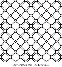 Black and white seamless pattern texture. Greyscale ornamental graphic design. Mosaic ornaments. Pattern template. Vector illustration. EPS10.