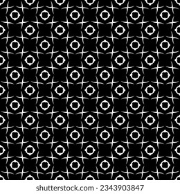 Black and white seamless pattern texture. Greyscale ornamental graphic design. Mosaic ornaments. Pattern template. Vector illustration. EPS10.