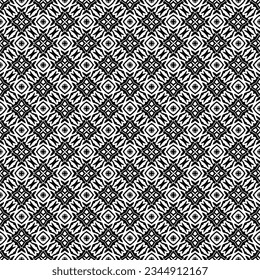 Black and white seamless pattern texture. Greyscale ornamental graphic design. Mosaic ornaments. Pattern template. Vector illustration. EPS10.