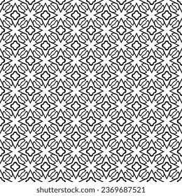 Black and white seamless pattern texture. Greyscale ornamental graphic design. Mosaic ornaments. Pattern template. Vector illustration. EPS10.