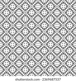 Schwarz-Weiß-Muster Textur. Graustufen-Grafik-Design. Mosaikverzierungen. Mustervorlage. Vektorgrafik. EPS10.