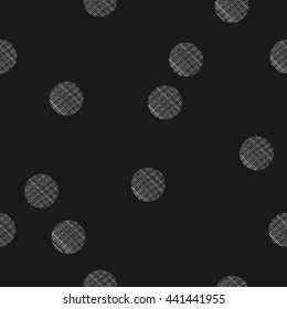 Black and white seamless pattern with textured dots. Stylized bokeh seamless pattern