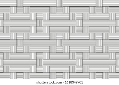 Black and white seamless pattern. traditional handcraft weave. bamboo styles