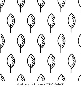 Black and white seamless pattern with tree icon. Vector trees symbol sign. Plants, landscape design for print, card, postcard, fabric, textile. Business idea concept.