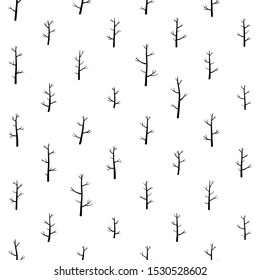 Black and white seamless pattern with trees