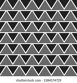 black and white seamless pattern with triangle
