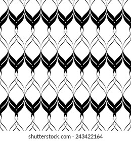 Black and white seamless pattern twist line style, abstract background, vector, illustration.