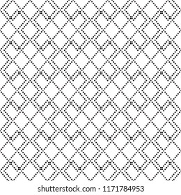 Black and white seamless pattern. Vector background with rhombus.