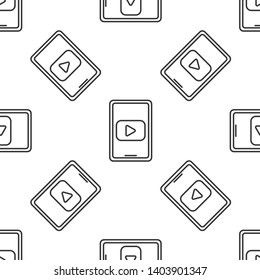 Black and white seamless pattern Vector Tablet icon.