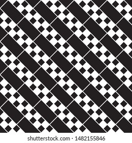 Black and white seamless pattern. Vector background with rhombus.