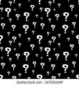 Black and white seamless pattern vector from question mark. - Simple background illustrations, fabric, wallpaper, stationery and packaging.