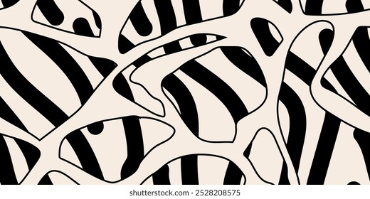 Black and white seamless pattern. Vector illustration
