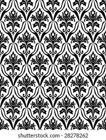 Black and white seamless pattern. Vector illustration