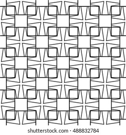 Black and white seamless pattern. Vector background with rhombus.