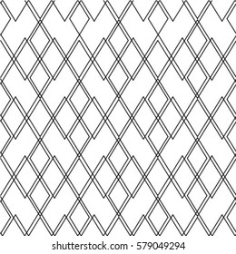 Black and white seamless pattern. Vector background with rhombus.