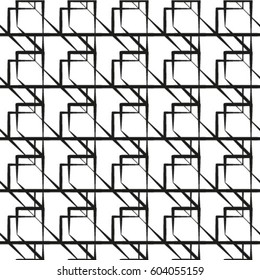 Black and white seamless pattern. Vector background with rhombus.