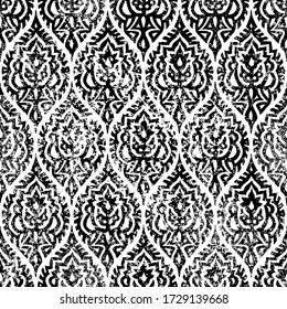 Black and white seamless pattern. Vintage print for home textiles. Vector illustration.