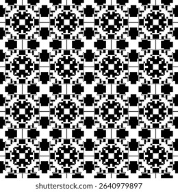 black and white seamless pattern wallpaper vector flower fashion houndstooth repeat.