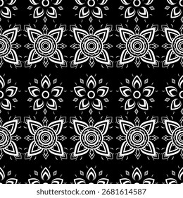 patrón transparente blanco y negro Fondo de pantalla Patrón de tela tailandesa Cortina de tabla