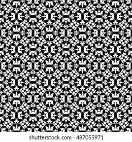 Black and white seamless pattern for wallpapers and background. Monochrome repeatable pattern. 