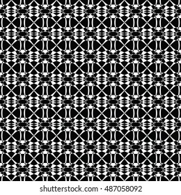 Black and white seamless pattern for wallpapers and background. Monochrome repeatable pattern. 
