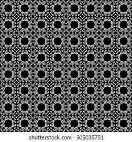 Black and white seamless pattern for wallpapers and background. Monochrome repeatable pattern.
