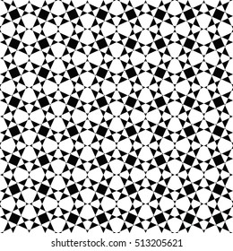 Black and white seamless pattern for wallpapers and background. Monochrome repeatable pattern.
