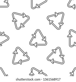 Black and white seamless pattern The waste processing icon. Bio symbol.