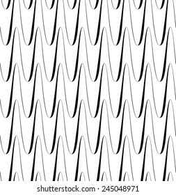 Black and white seamless pattern wave line style, abstract background, vector, illustration.