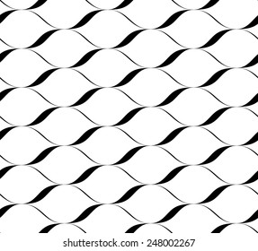Black and white seamless pattern wave line style, abstract background, vector, illustration.