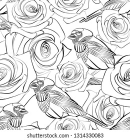 black and white seamless pattern for your design