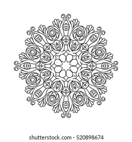 black and white seamless pattern in a zentangle style, Hand-drawn design illustration