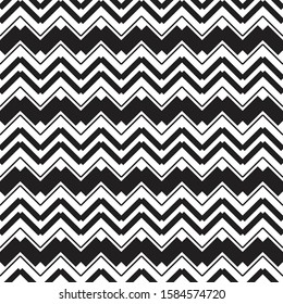 black and white seamless pattern with zigzag