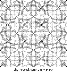 Black and white seamless pattern.Geometric ornamental vector pattern. Black lace on white background.Art Nouveau style.For design of fabric,paper, Wallpaper and packaging.