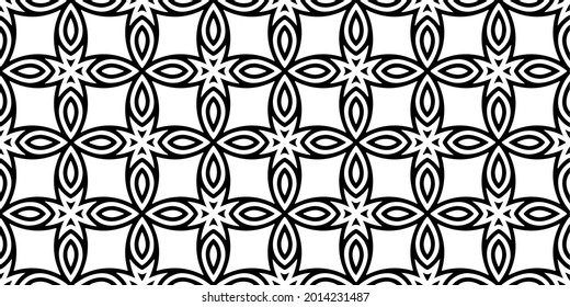  Black and white seamless pattern.retained white elements to easily change the color of the inside of the black patterns.