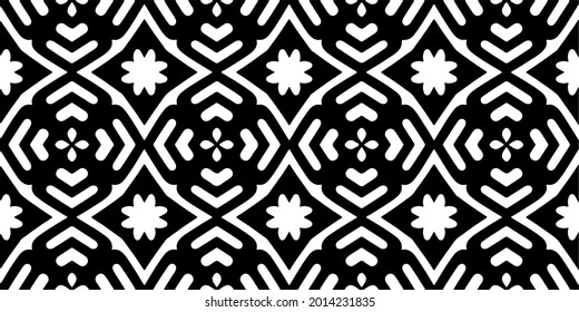  Black and white seamless pattern.retained white elements to easily change the color of the inside of the black patterns.