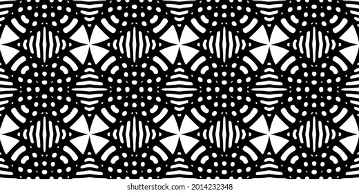  Black and white seamless pattern.retained white elements to easily change the color of the inside of the black patterns.