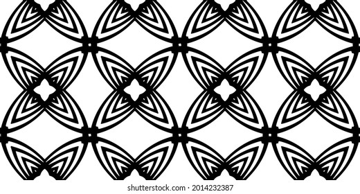  Black and white seamless pattern.retained white elements to easily change the color of the inside of the black patterns.
