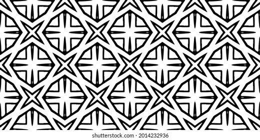  Black and white seamless pattern.retained white elements to easily change the color of the inside of the black patterns.