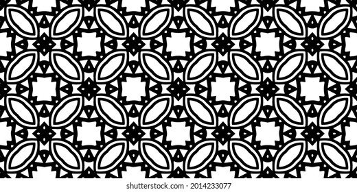  Black and white seamless pattern.retained white elements to easily change the color of the inside of the black patterns.