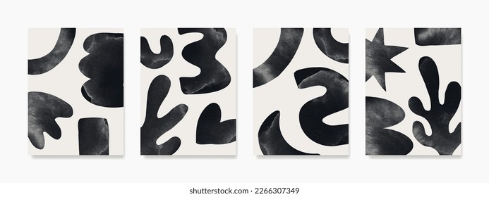 Black and white seamless patterns with hand drawn organic shapes. Home docor for bedrooms, Living rooms, covers, invitations, banners, placards, brochures, posters, cards, and related about decor.