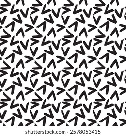 black and white seamless patterns with marker and ink in minimalist Scandinavian style